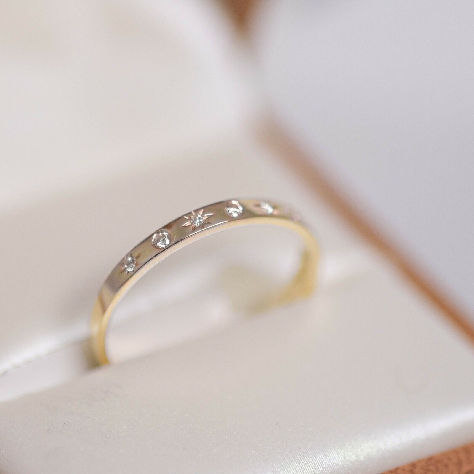 14K Yellow Gold Natural Diamond Sunburst Bezel Women’s Wedding Ring Statement