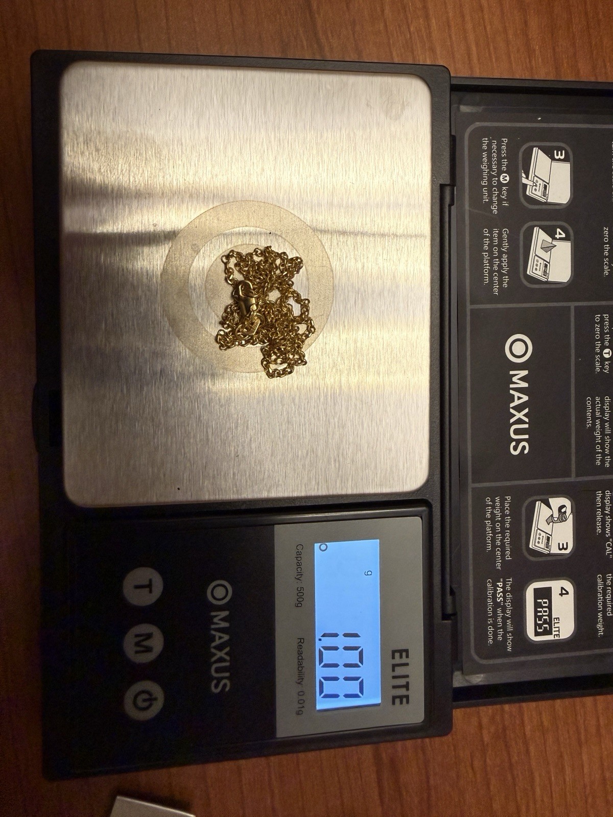 10K Yellow Gold 1.5mm Rolo Link Chain Necklace, 16″, Lobster Clasp, 1.0 Grams