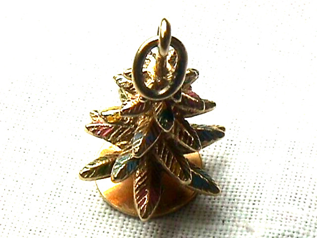“Christmas Tree” Charm Vintage 1950s 14K Solid Gold, 1″ X 9/16″, 3.2 Grams,