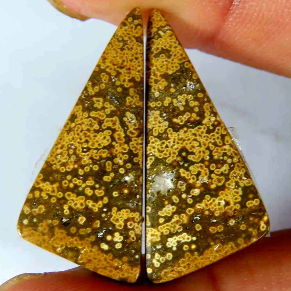 18.15Cts. 100%Natural Ocean Jasper Matched Pair Fancy Cab 13x28x4mm Loose Gems