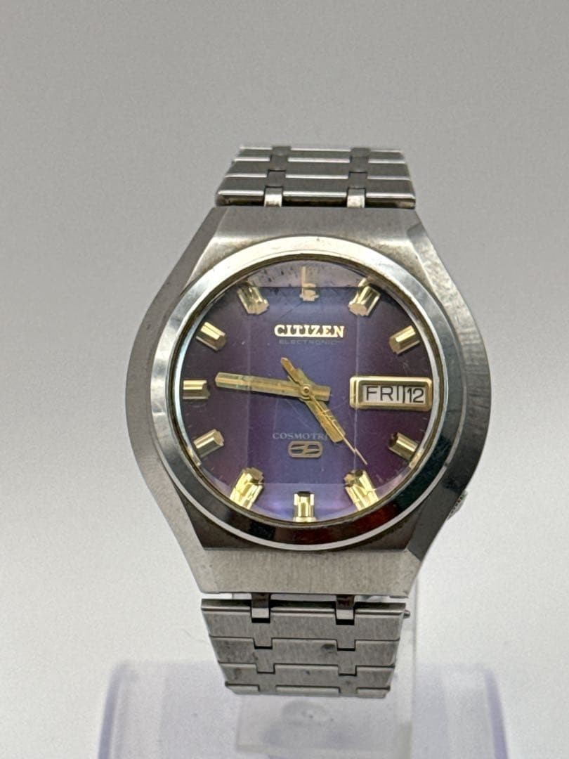 Citizen Cosmotron 4-870379 Purple Dial Electronic Watch 16cm