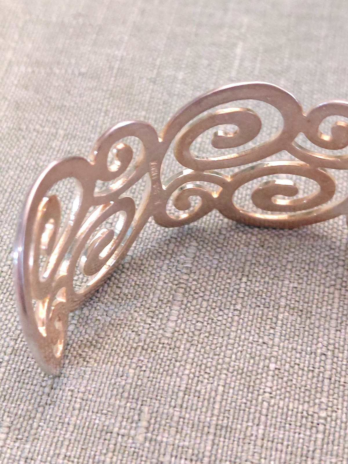 Ross Simons Sterling Silver 925 Wide Cuff Bracelet Open Scroll
