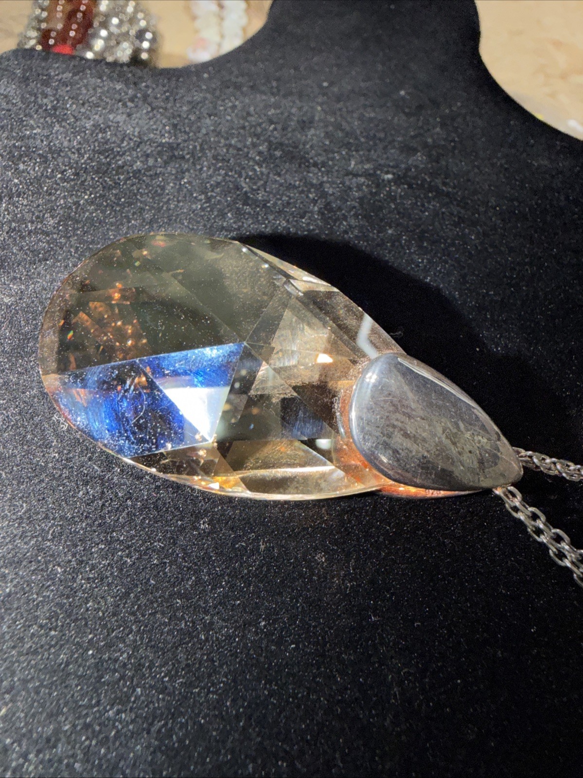 MILOR 925 Sterling Silver 30 inch Chain with Teardrop Pendant,