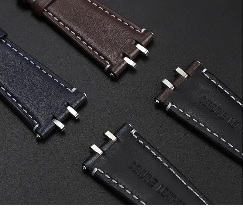 Leather Watchband For Tudor Royal M28600/M28603/M28500 41mm Steel End Link Band