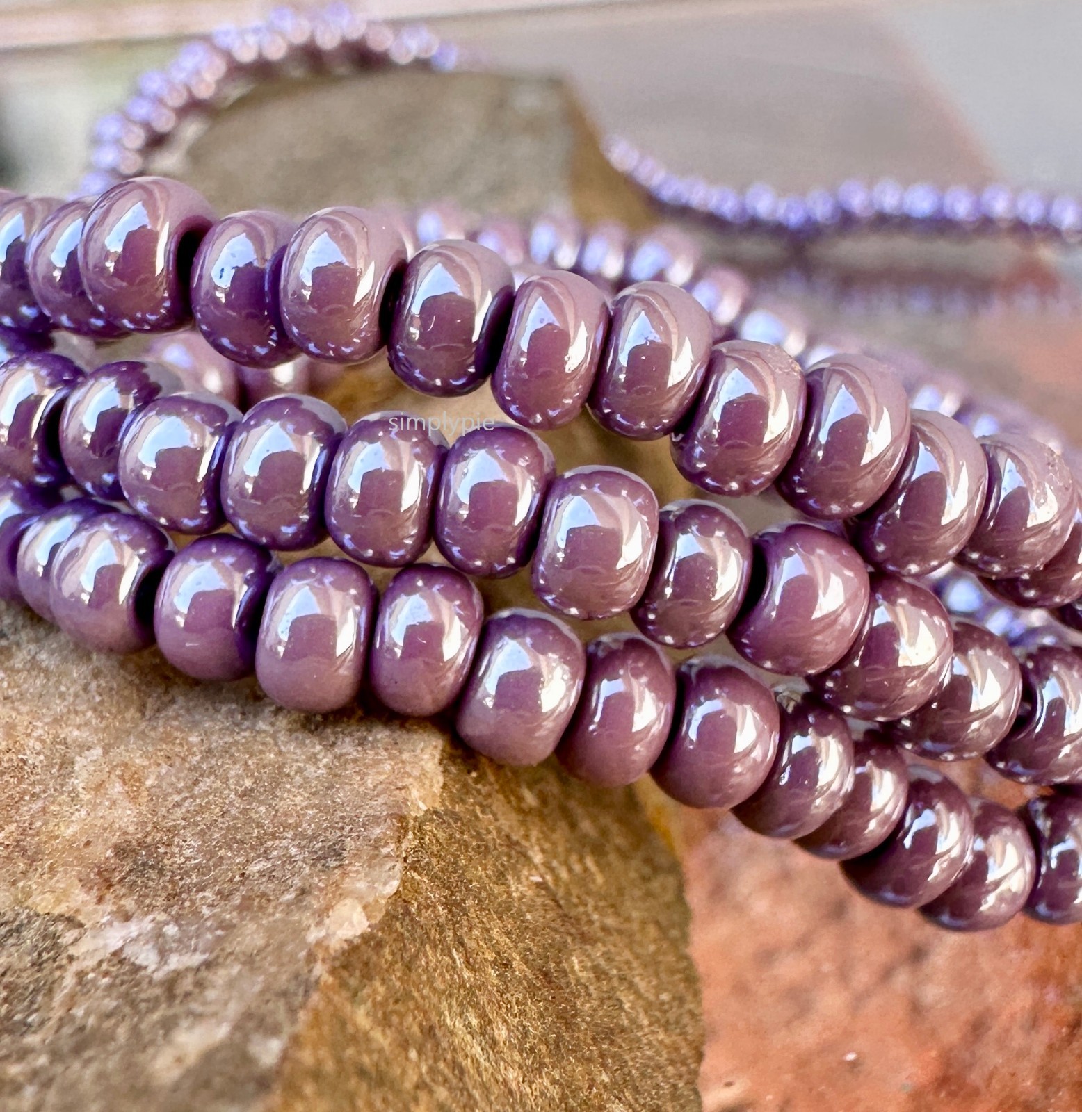 6/0 Luster Purple Czech 10inch Opaque Purple Glass Seed Beads #DRWMID