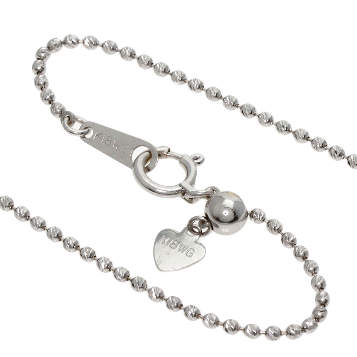 Chain 17.7″ Necklace K18 White Gold 3.6g