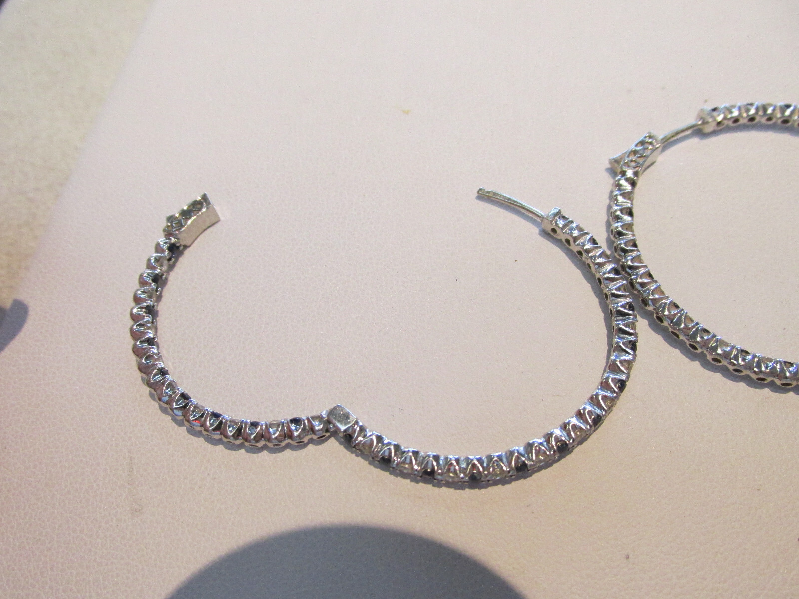 Stunning 2.76 ctw VS1-G Diamond/Blue Sapphire Hoop Earrings 1.5in. MAKE OFFER