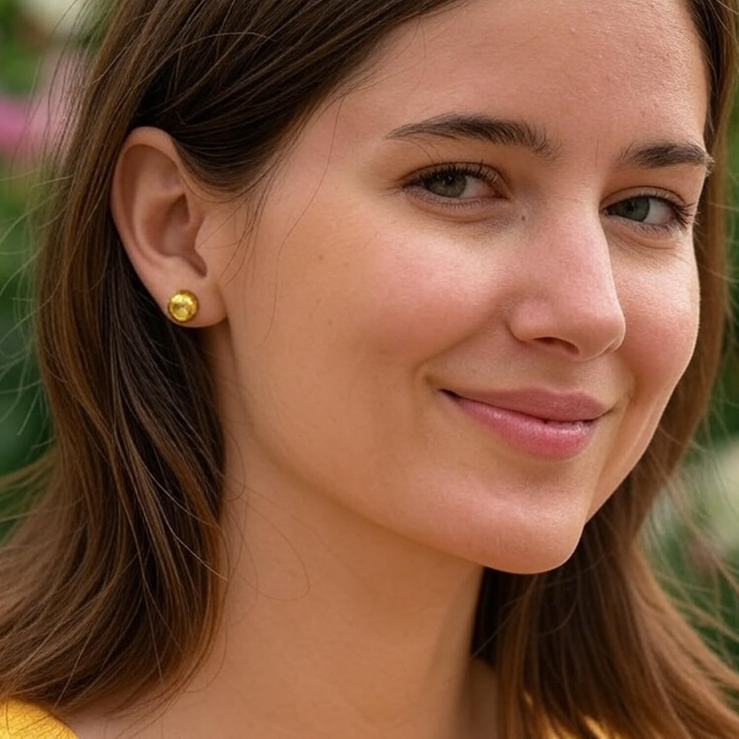 14K Solid Gold Ball Stud Earrings: Hypoallergenic, Many Sizes, Yellow/White/Rose
