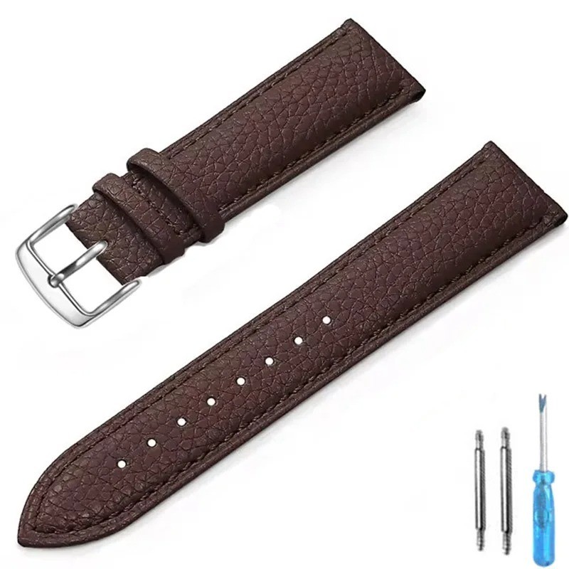 Genuine Leather Watch Strap for Man Women High-quality Wrist Watchband + Tool