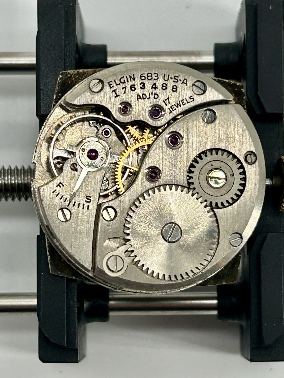 Vintage Elgin 17 Jewel Manual Wind Tank Watch Gold Filled Small Seconds Runs