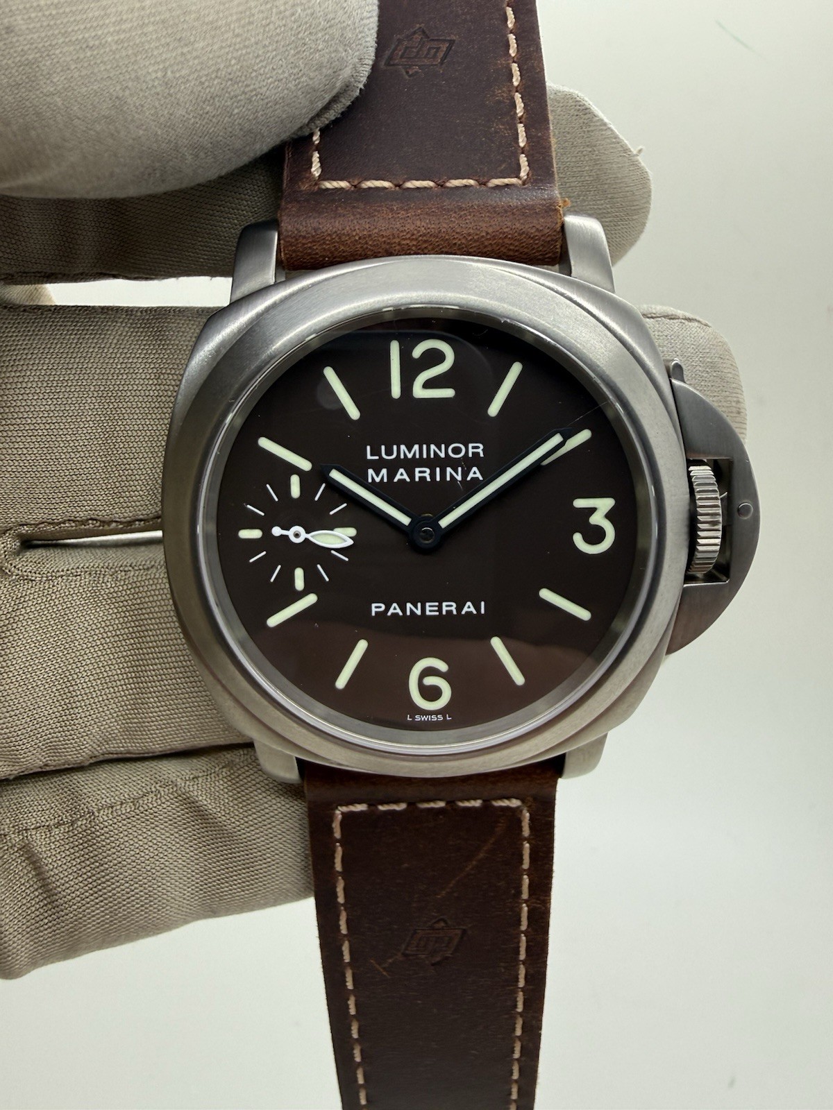 2021 Panerai Luminor 44mm Titanium Brown Dial Manual Wind PAM00061 PAM61 B+P