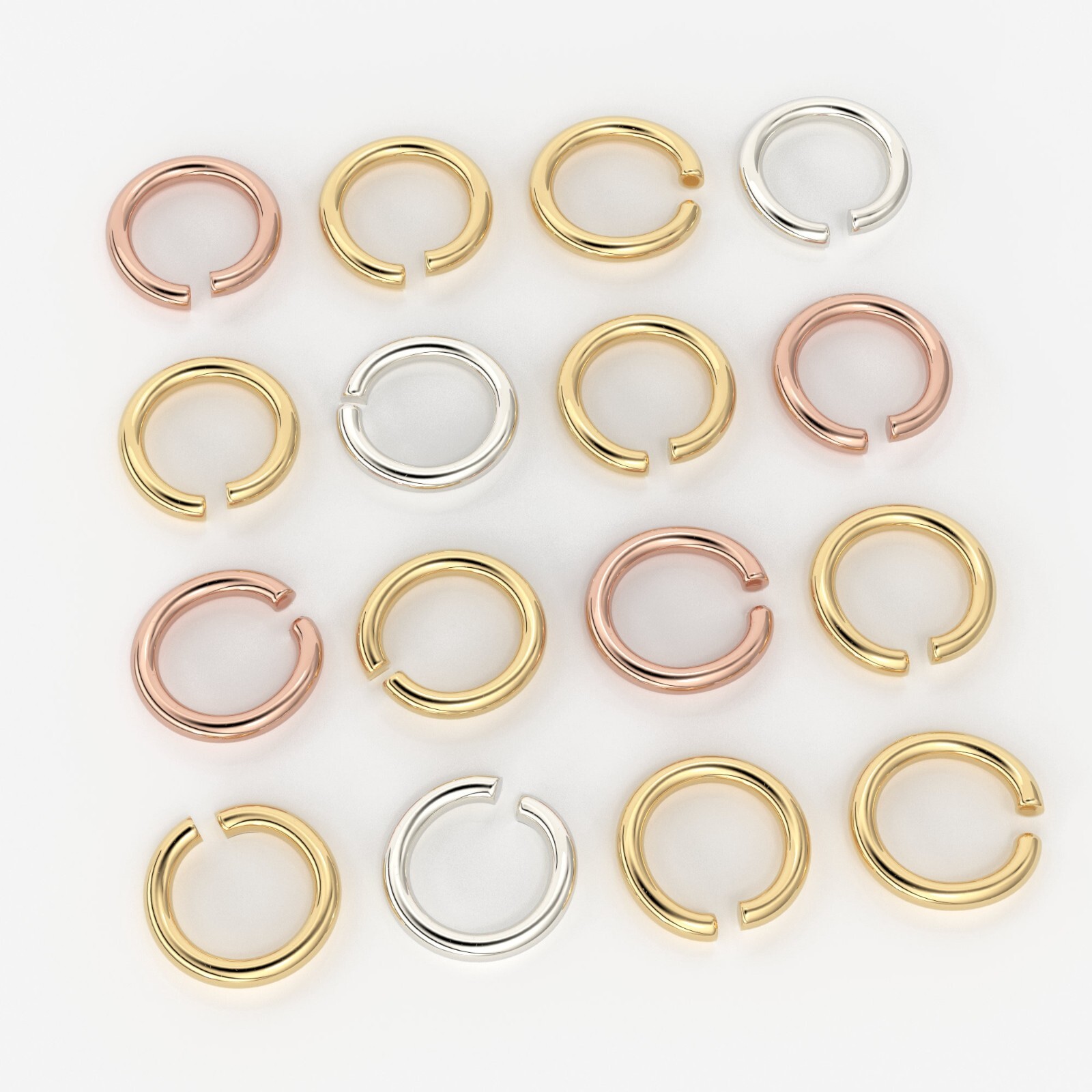 3MM 22 Gauge 14k Solid Yellow Gold Open Jump Rings 10 pieces Jewelry Finding