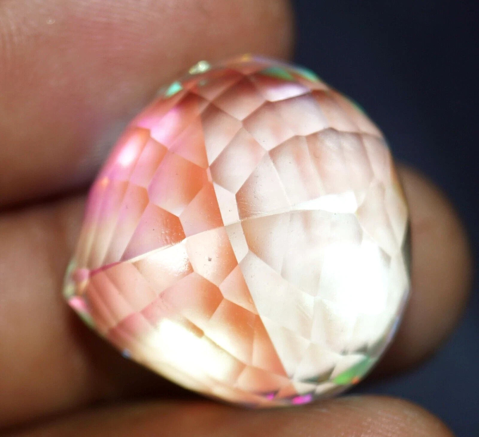 100 Ct Natural Mystic Pear Cut Rainbow Color Certified Loose Gemstone