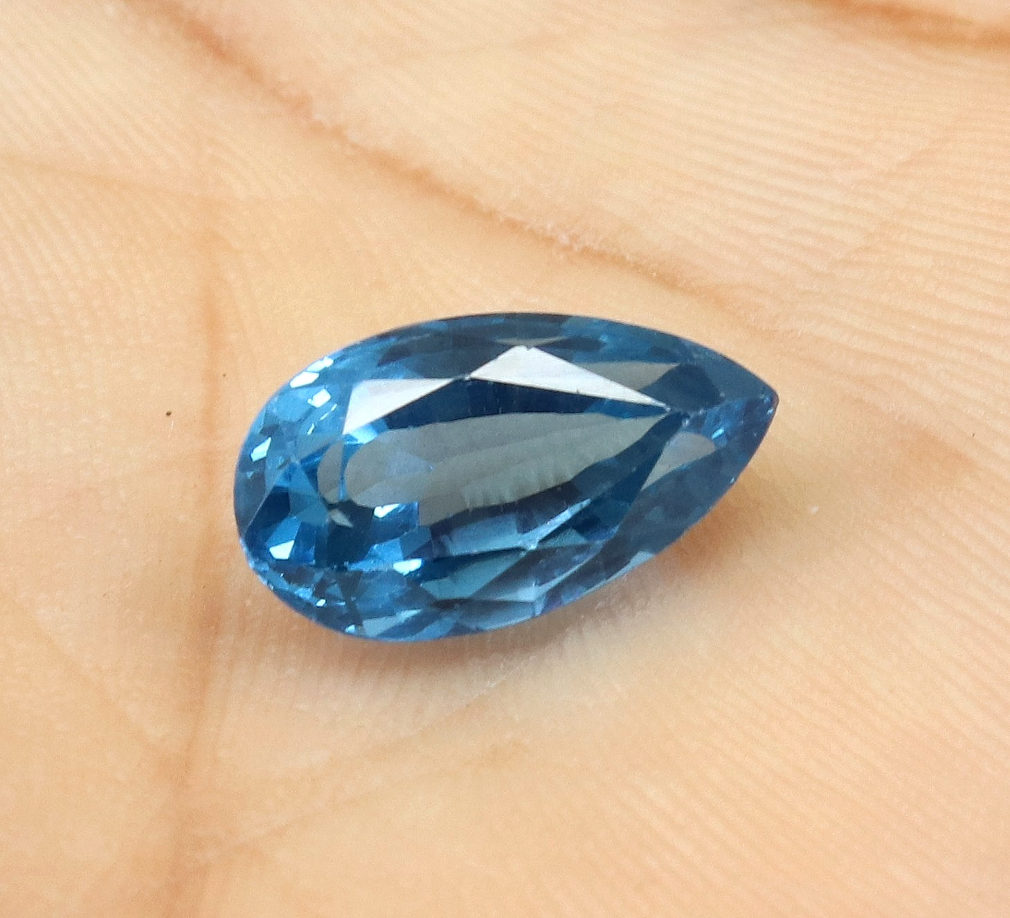 Natural 7.40 Ct Museum Blue Aquamarine Pear Cut Certified Loose Gemstone