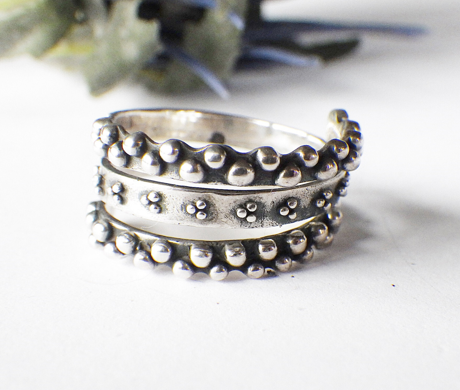 JEWELLERY PIECE RING 925 SILVER NEW 17 54 without stone filigree