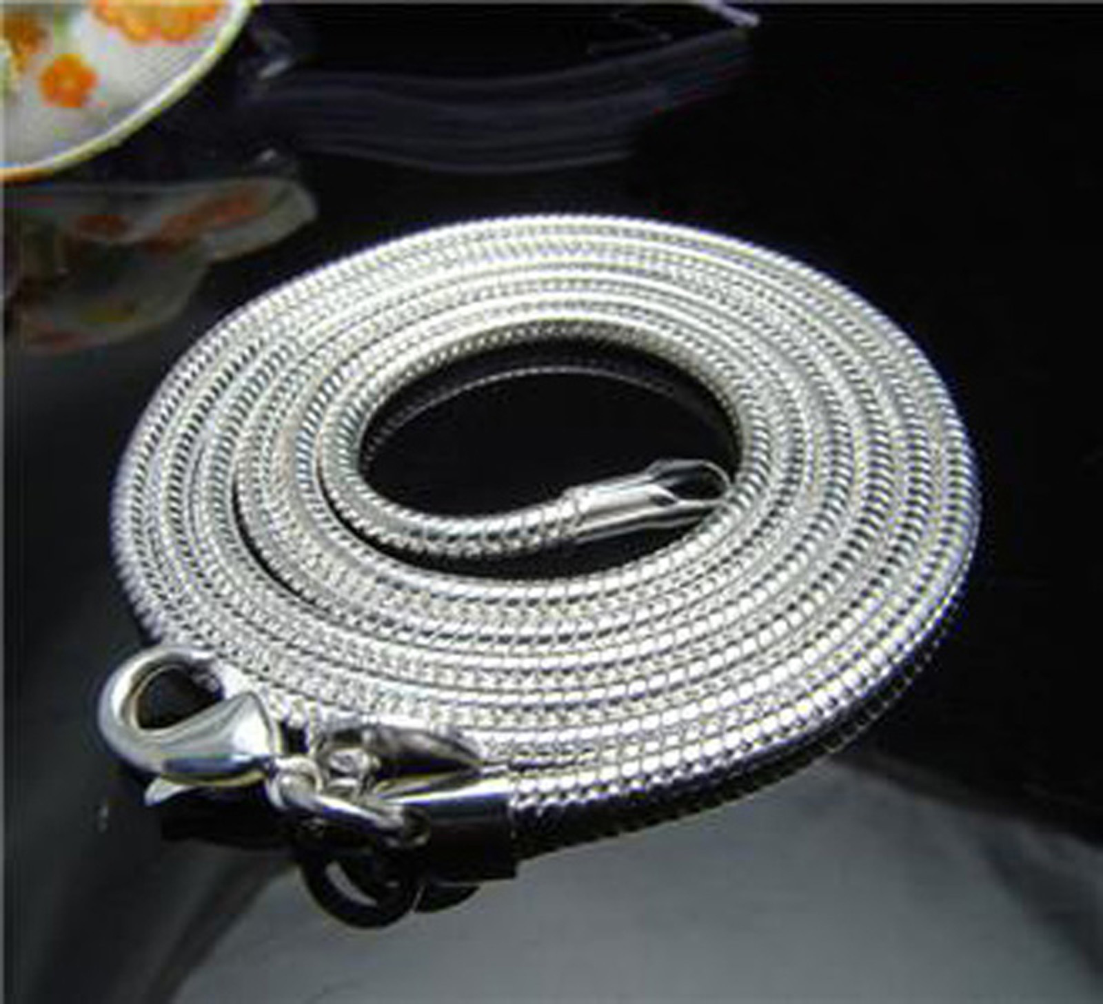 Wholesale 100pcs 1.2mm/2mm Unisex Silver Plated Snake Chain Necklace 16″-24“