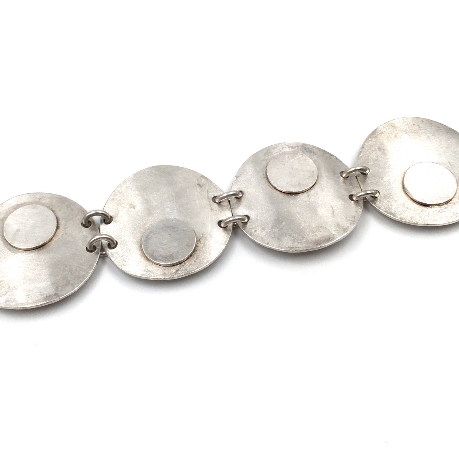 925 Silver Bracelet Designer Jewellery Solid 58g Modernist Space Age Unknown GJ?