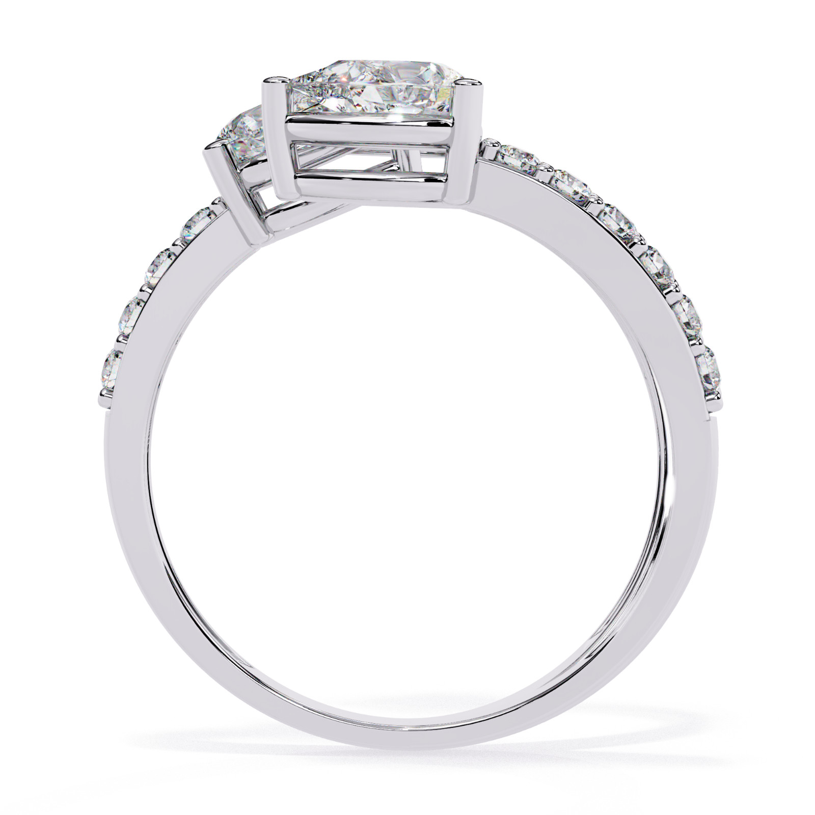 3 Stone Pear Moissanite Engagement Ring 925 Sterling Silver CZ Bridal