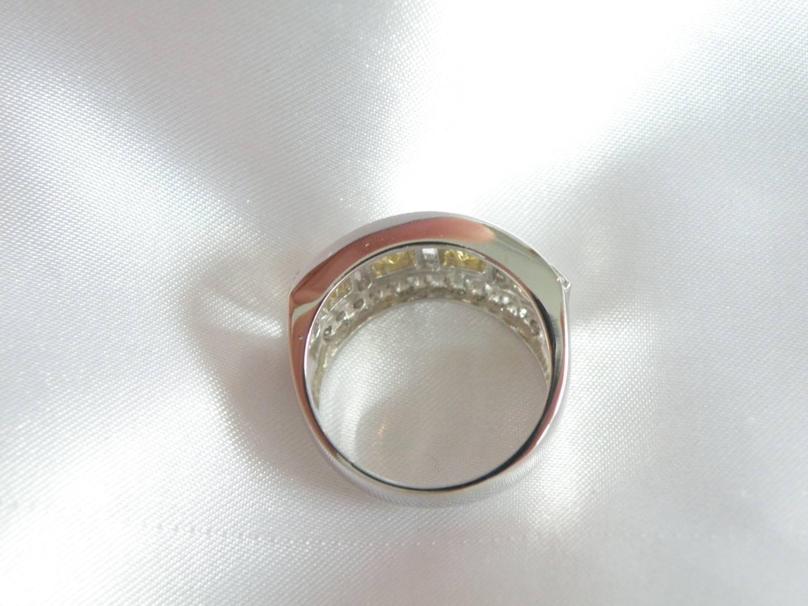 Victoria Wieck Sterling Silver 925 Channel Set Yellow CZ Ring Size 8