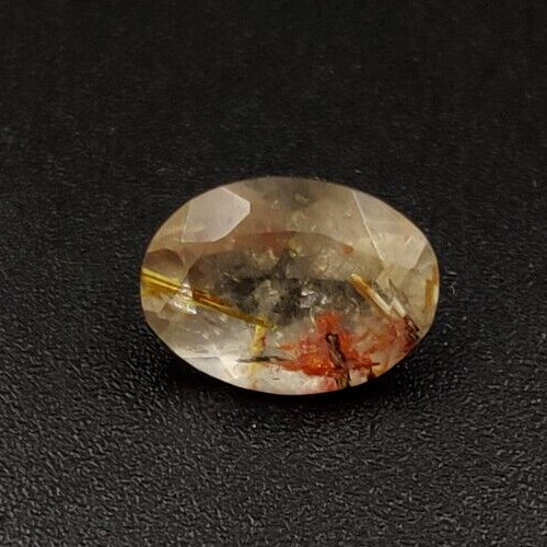 1.5 Ct Natural Rutilated Quartz Faceted Cut Oval 8.70×6.40MM Loose Gemstone W174