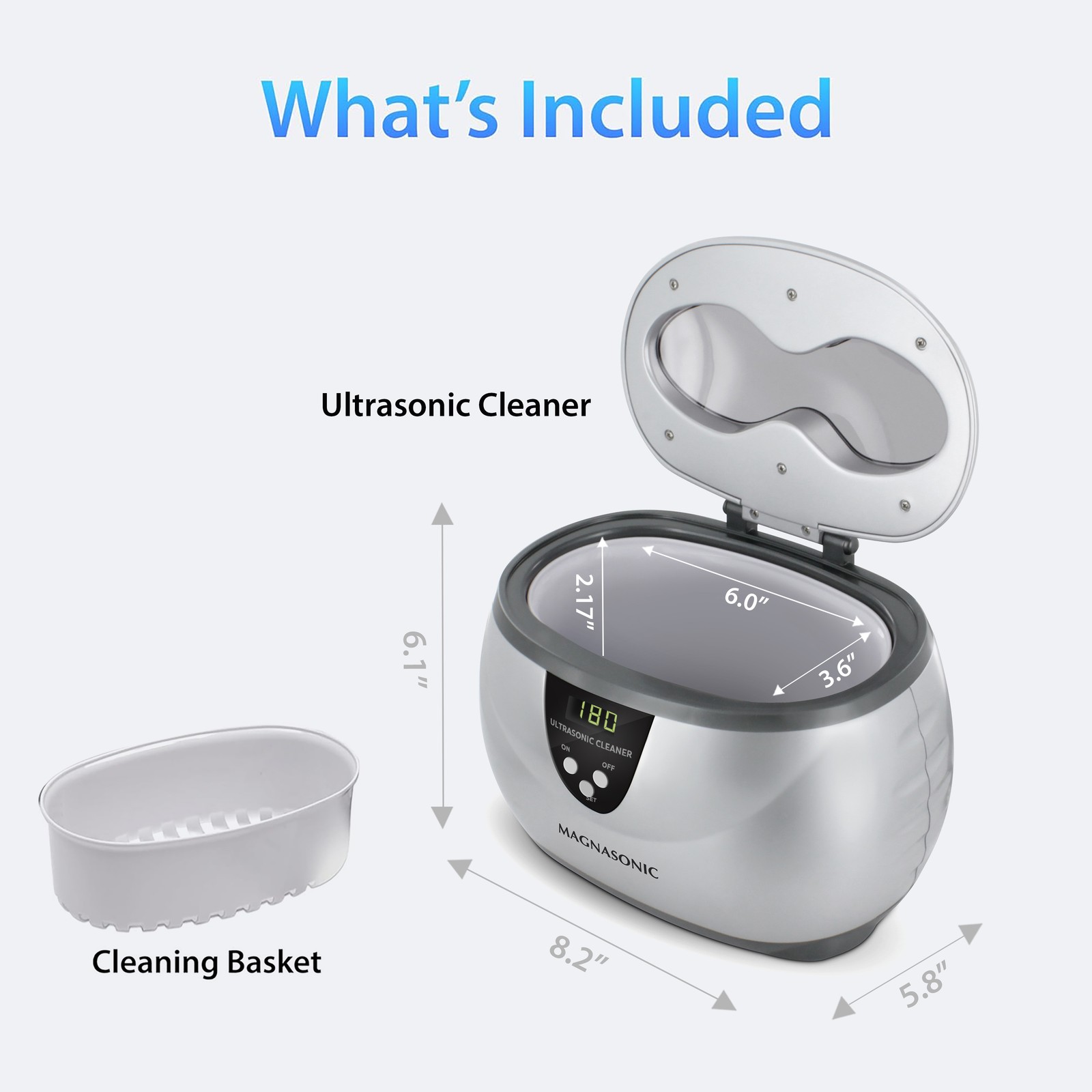 Magnasonic Professional Ultrasonic Jewelry Cleaner Machine for Rings, Necklaces
