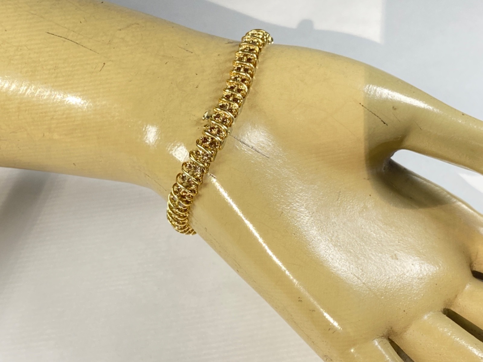 10K Gold & Brown Diamond Tennis Bracelet: 7-1/2″ / 11.47 grams / 3TCW