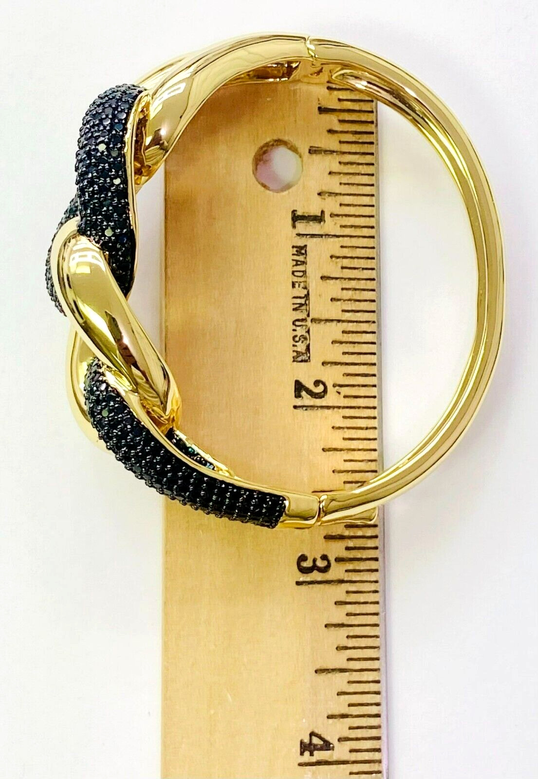 HSN Bellezza Jewelry Collection Bronze Black Spinel Interlock Bangle Bracelet