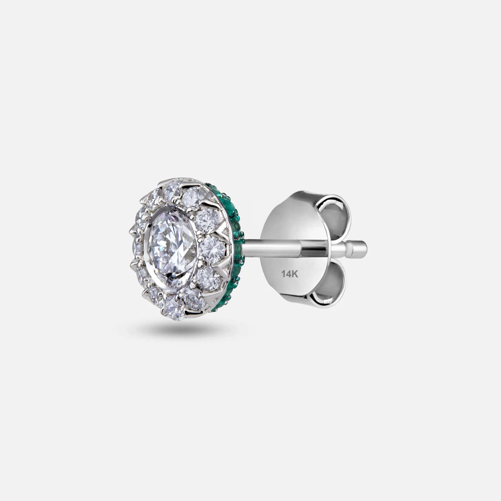 Elite Emerald & Diamond studs – 0.820 Total ct. Lab Grown Diamond