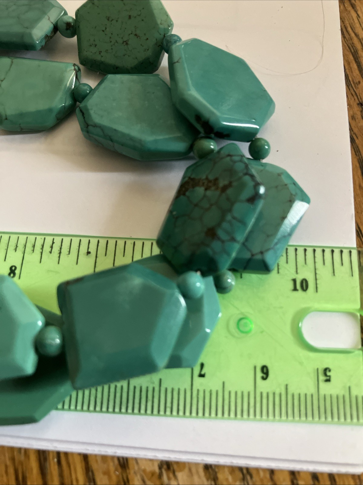 Jay King DTR Double Strand Turquoise Slab Beads Sterling 925 20” New 102 Grams