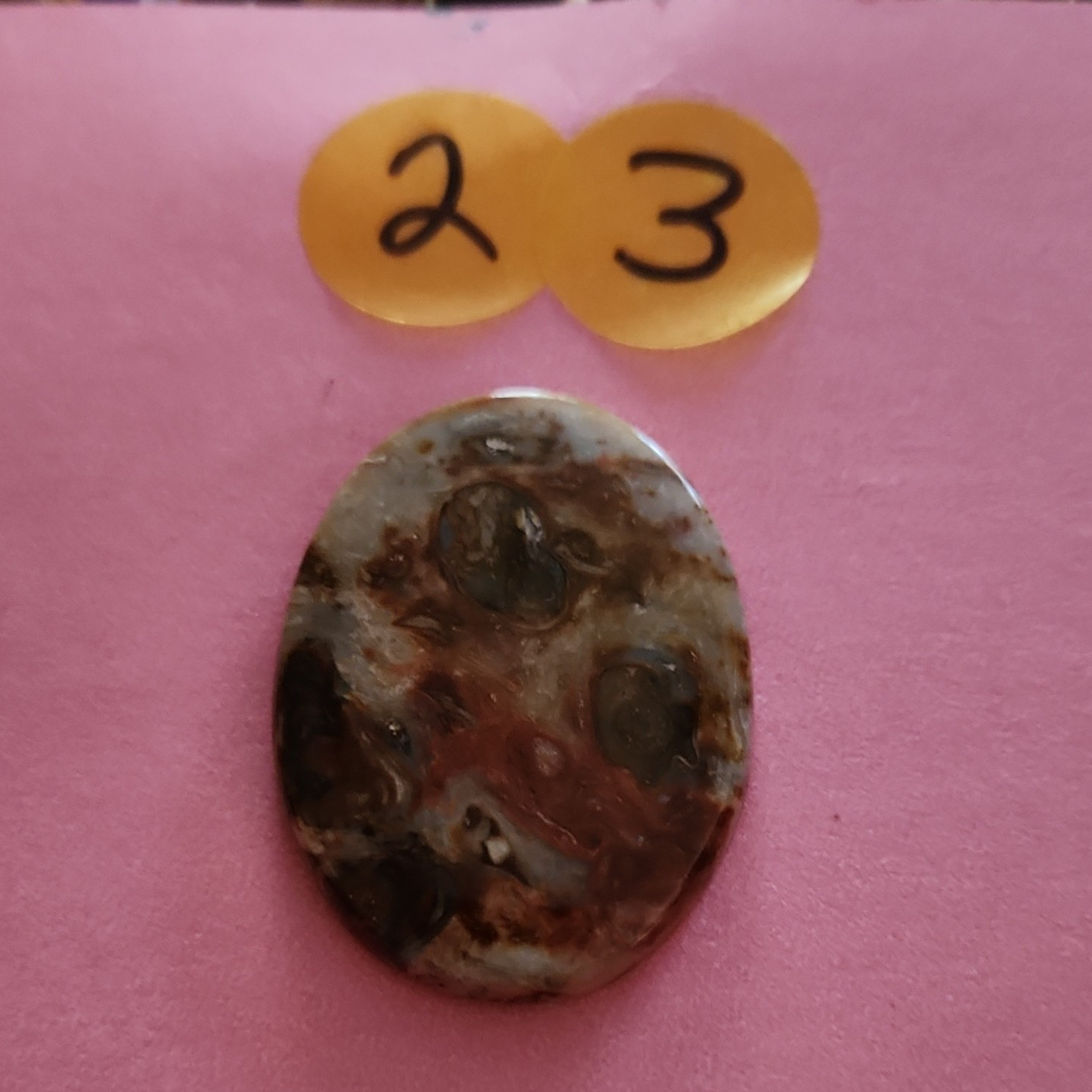 Polished Oval Jasper Cabochon Loose Gemstone Opaque Brown Gray White 1pc