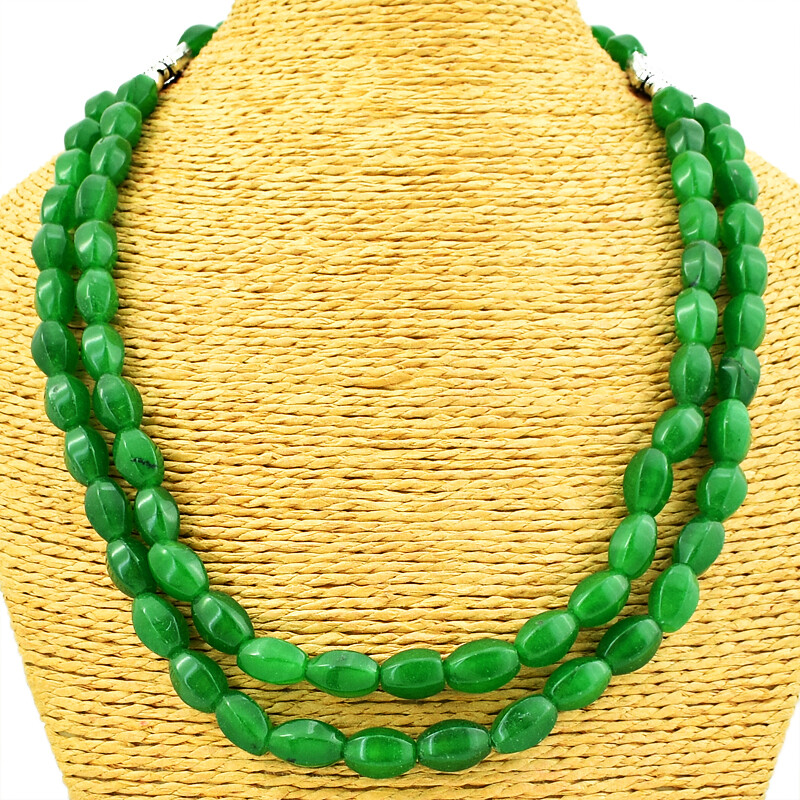 459.00 Cts Earth Mined Single Strand Green Emerald Beads Necklace NK 20E172