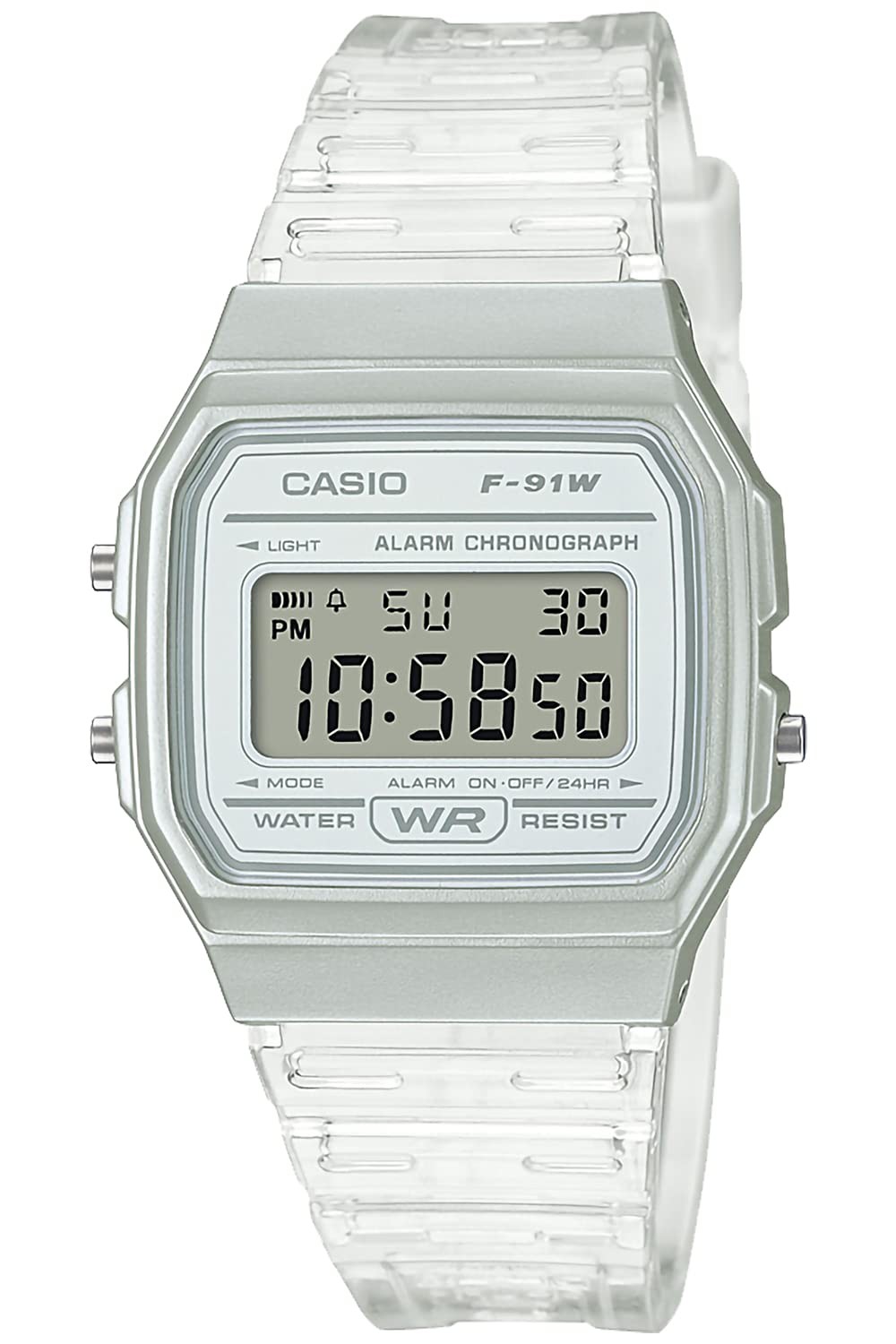 Casio F-91WS-7JH Clear White Digital Quartz Watch Unisex