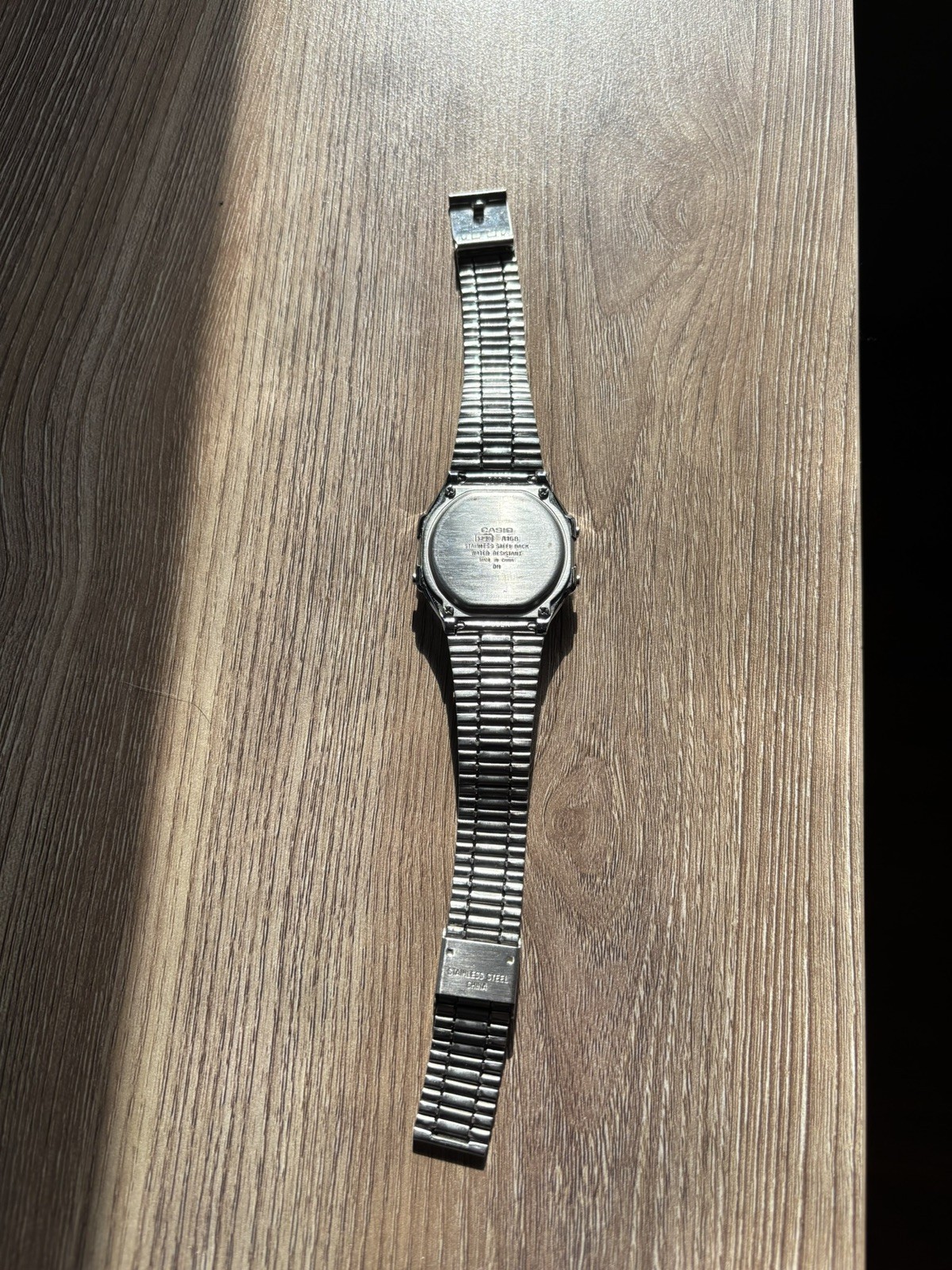 Casio A168 Vintage Digital Watch Silver Stainless Steel Illuminator 3298 Retro