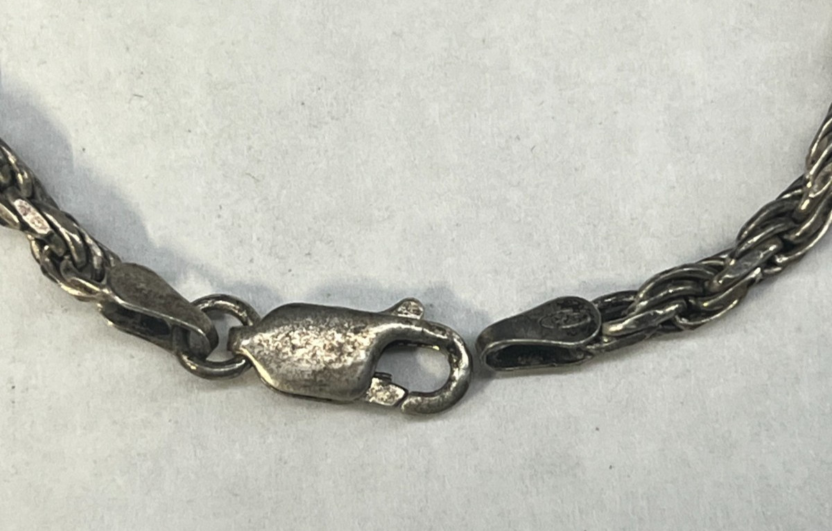 VTG Sterling Silver 925 3mm Rope Chain Necklace Italy 20″ Length 17.4 grams