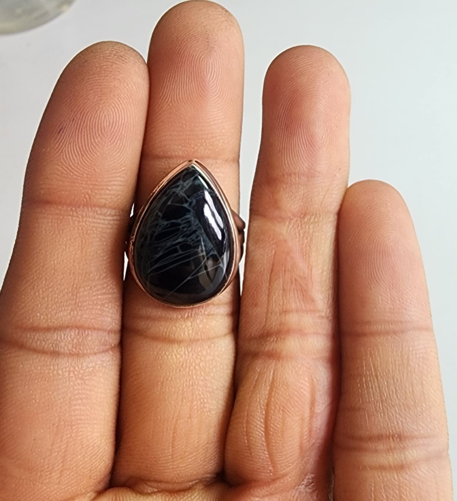 SPIDER WEB JASPER NATURAL GEMSTONE 925 STERLING SILVER JEWELRY RING SIZE 3 TO 12