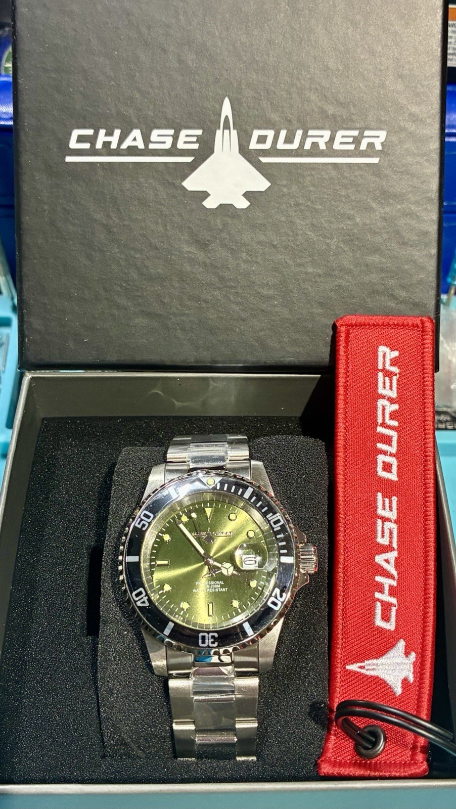 INVICTA CHASE DURER OLIVE GREEN BLACK BEZEL 40MM DIVER QUARTZ STAINLESS STEEL!