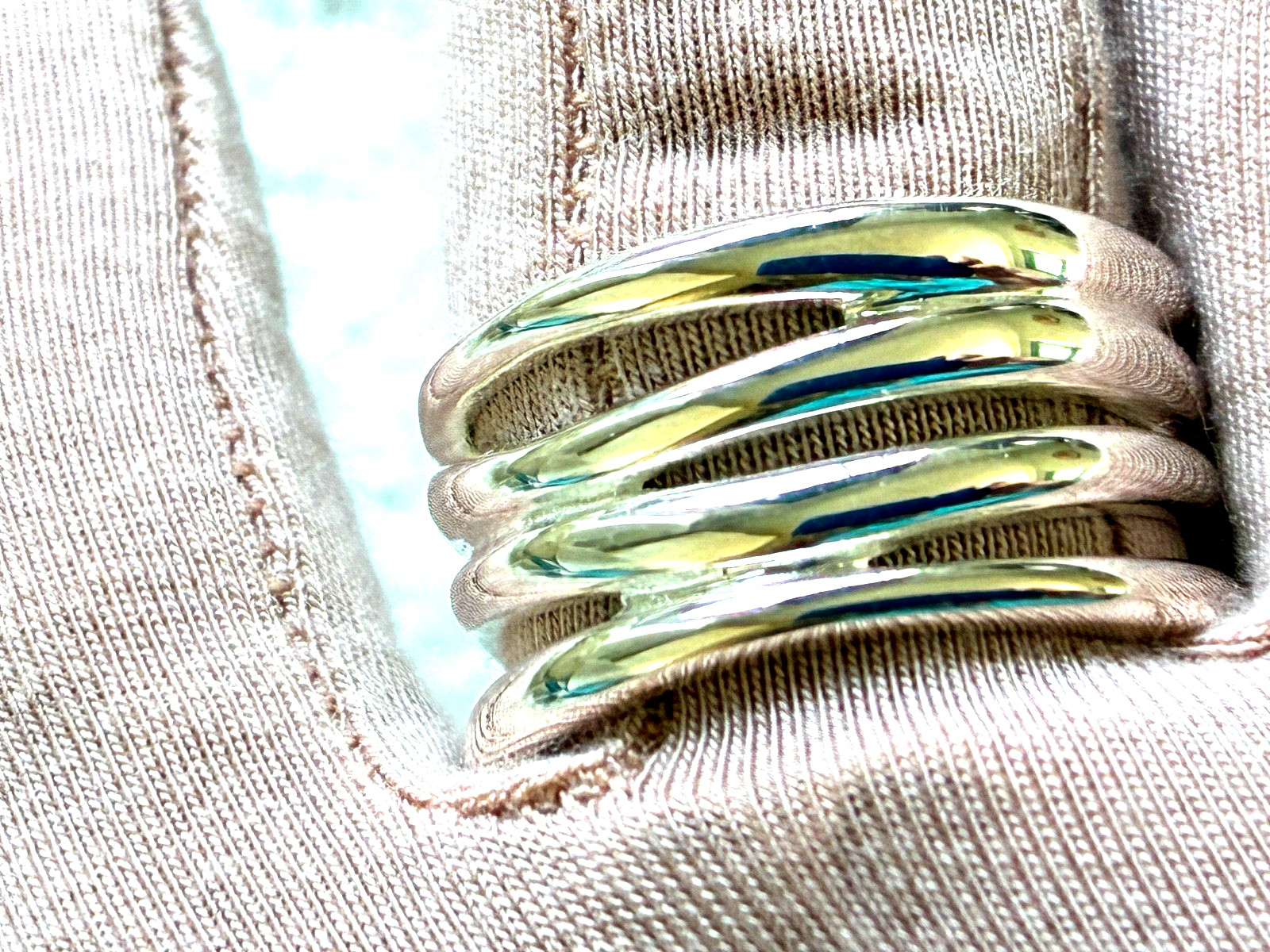 ULTRA FINE 950 SILVER MULTISTRAND RING STERLING OR GOLD PLTD SS SZ 7,10(M5052-62