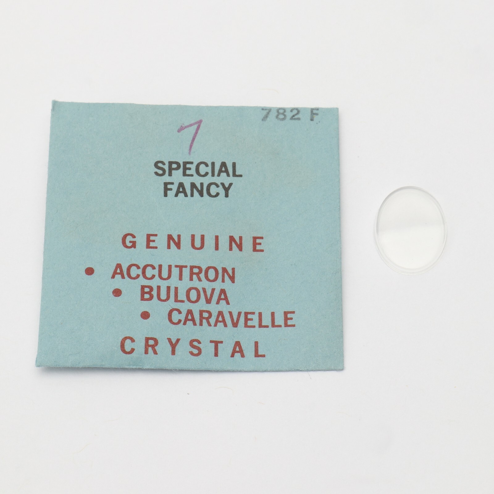 Genuine Bulova Accutron Crystal Ref #782F – 14.7mm x 10.9mm Watch Part (C1D15)