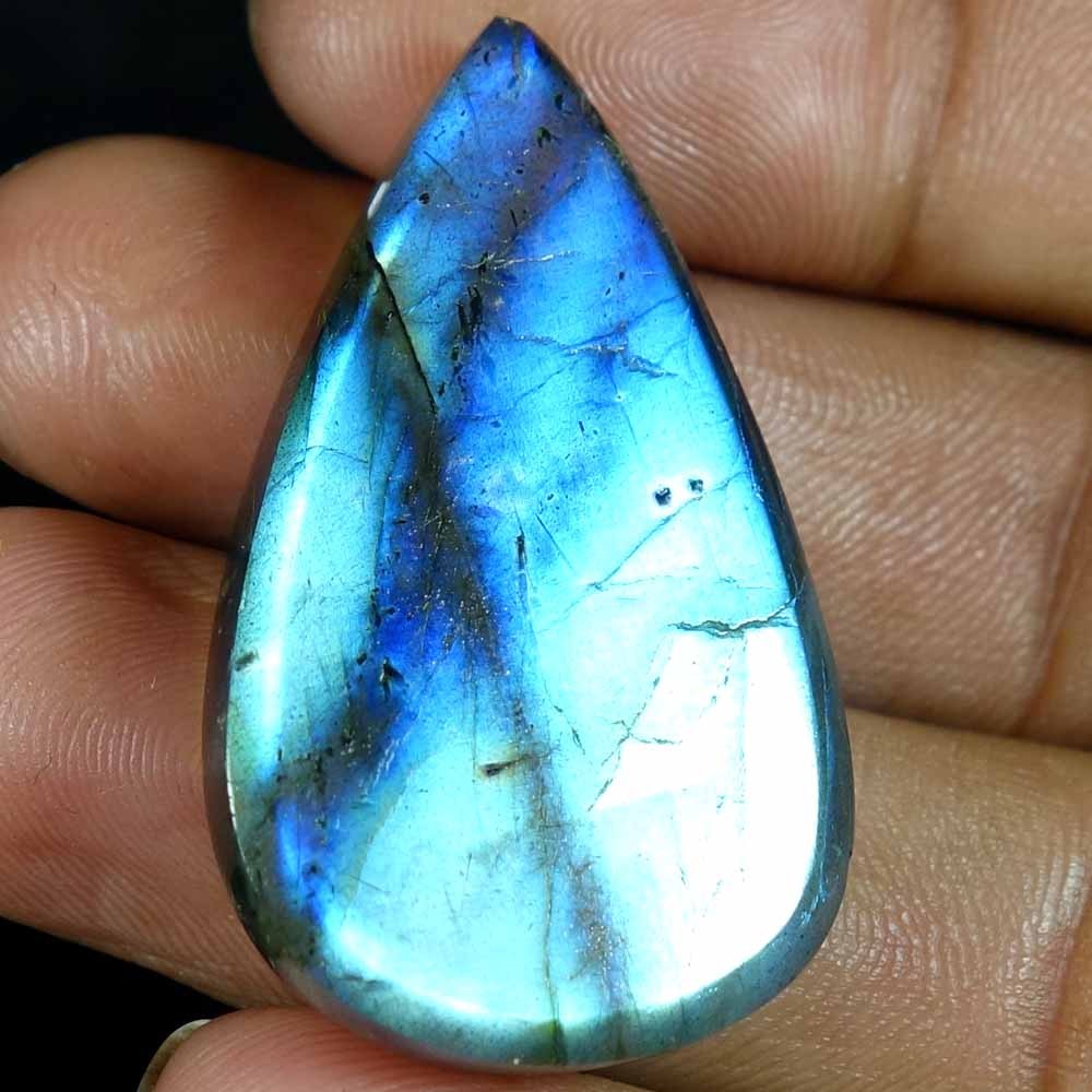100% Natural Top Grade Blue Labradorite Pear Cab Gemstone 58.85Cts 24X 40X 08mm