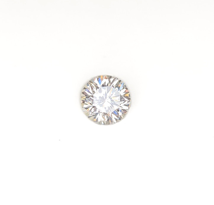 Round Faceted White/ Colorless Cubic Zirconia Gemstone