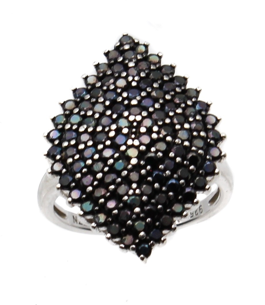 Black Spinel 925 Sterling Silver Ring Size 5 by Fuzion Creations International