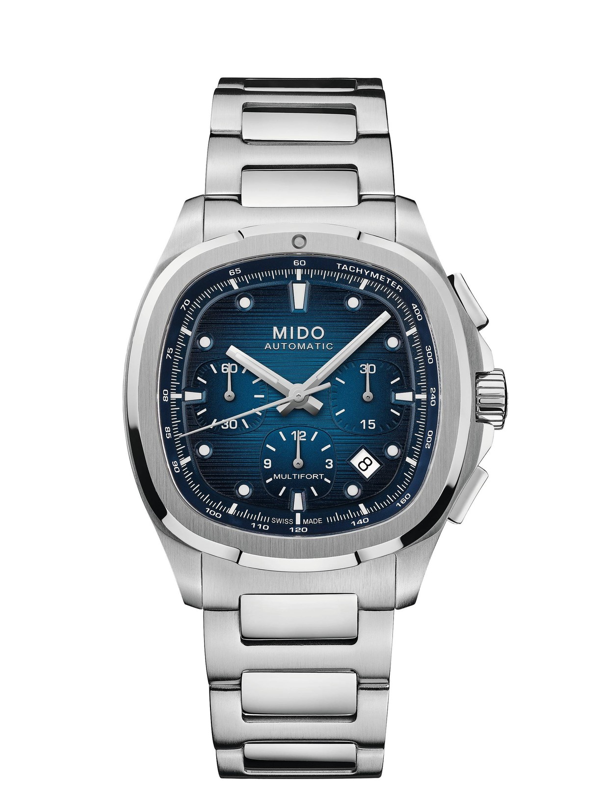 Mido Multifort TV Big Chronograph Blue Watch M0495271104100 Steel Automatic