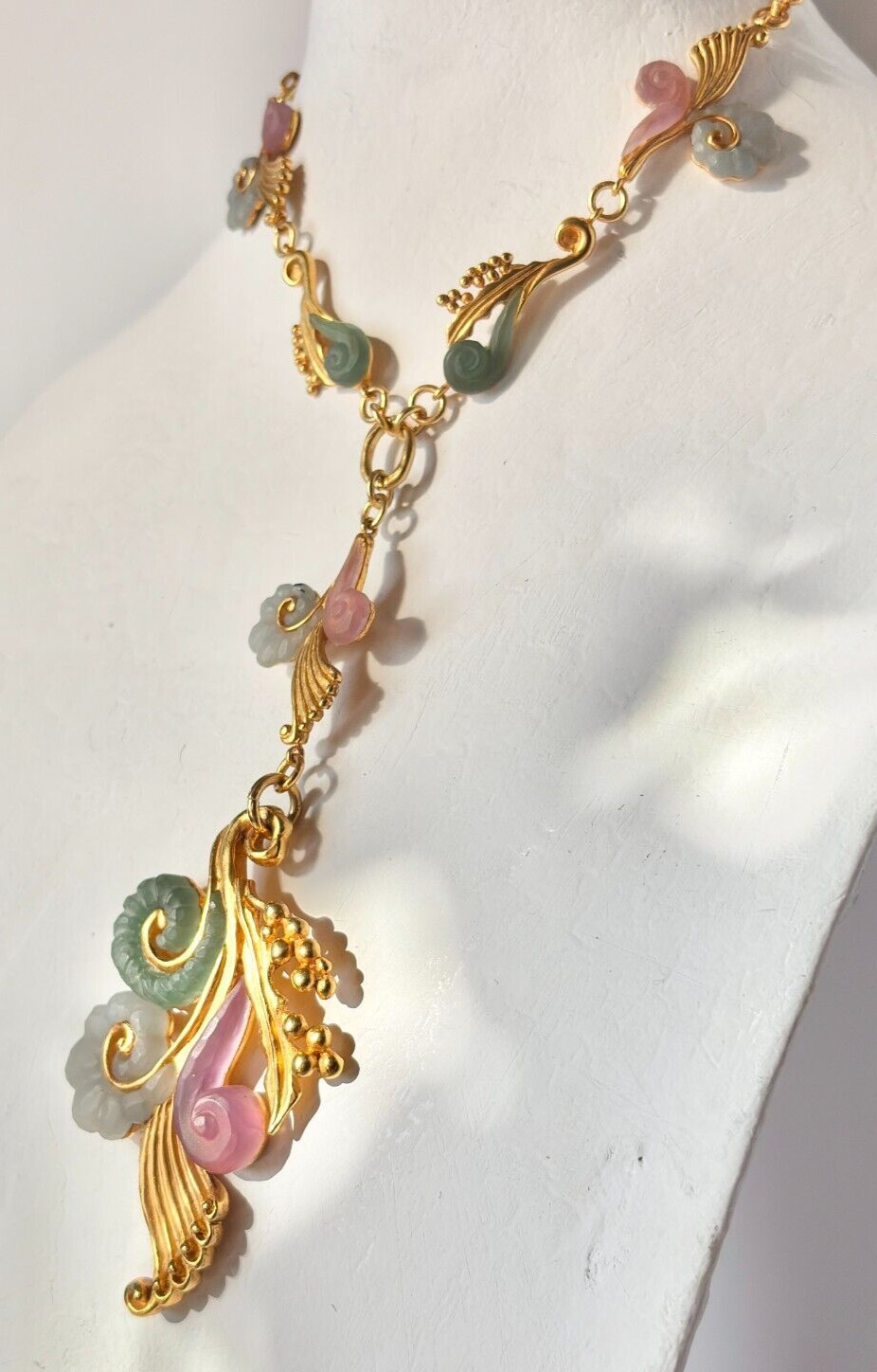 KARL LAGERFELD vintage Necklace Signature Gold & Resin Signed never worn