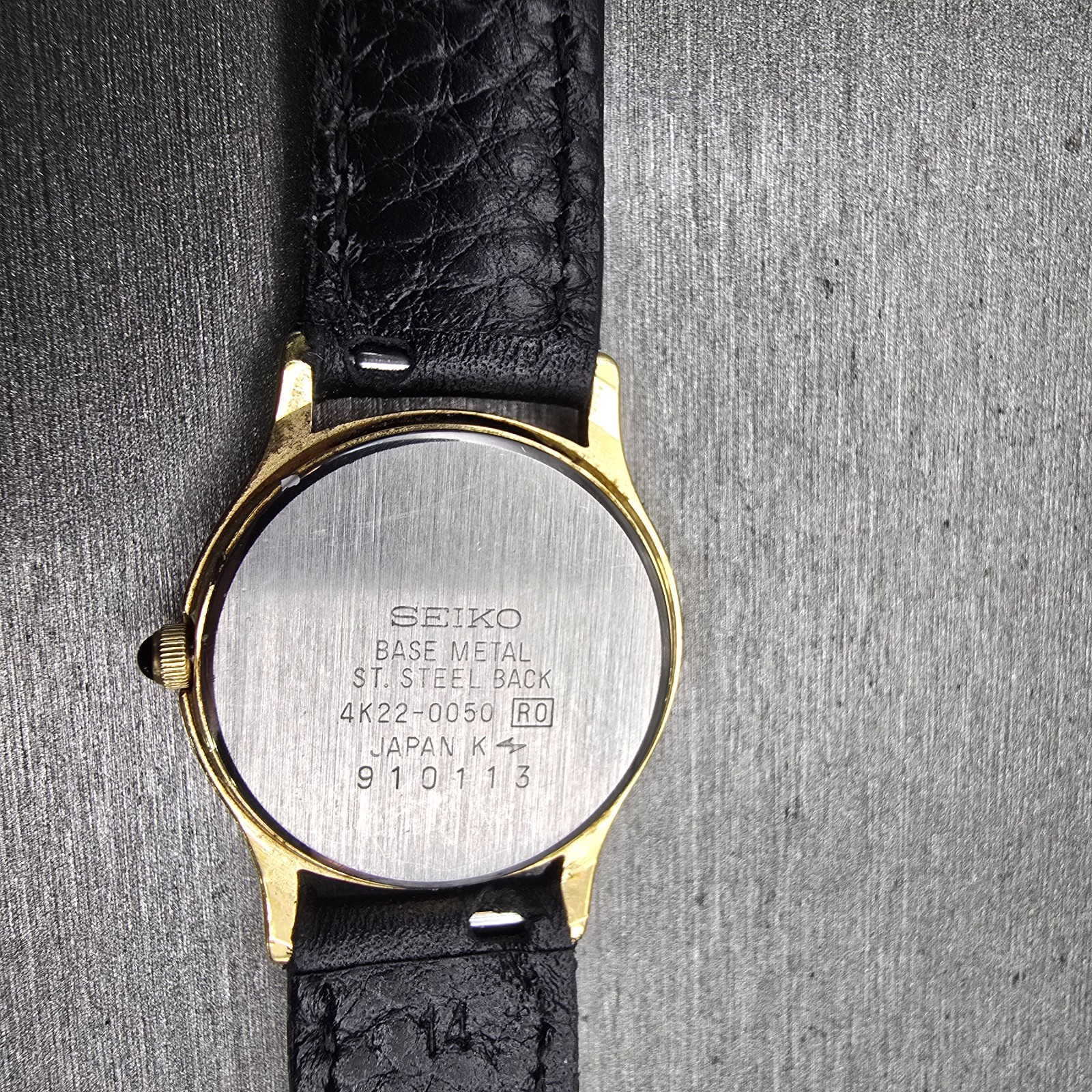 Seiko Moon Phase Watch Women 24mm White Dial Gold Tone 4K22-0050 New Battery VTG