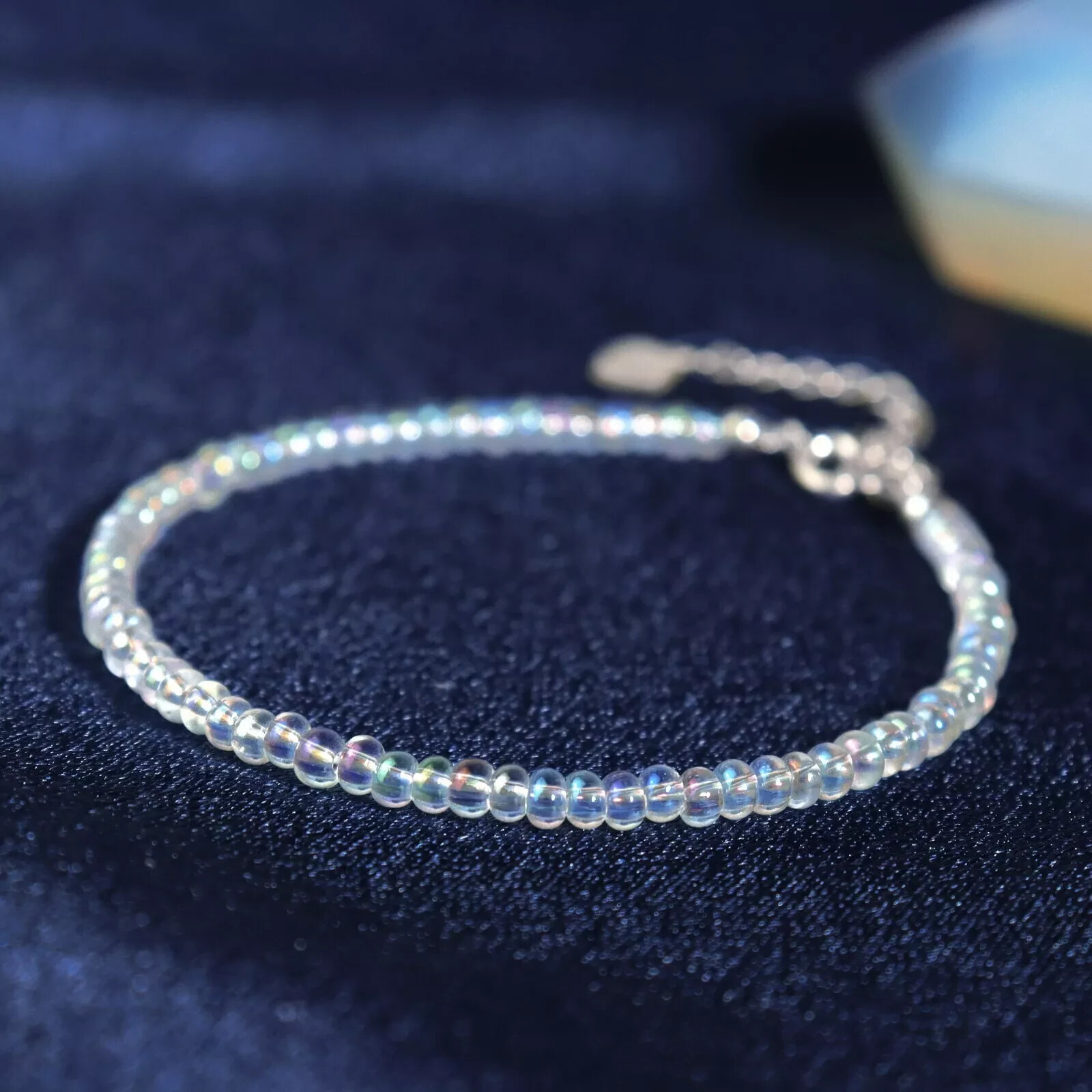 Dainty Natural Fire Opal 3mm Tiny Beads Healing Reiki Minimalist Women Bracelet