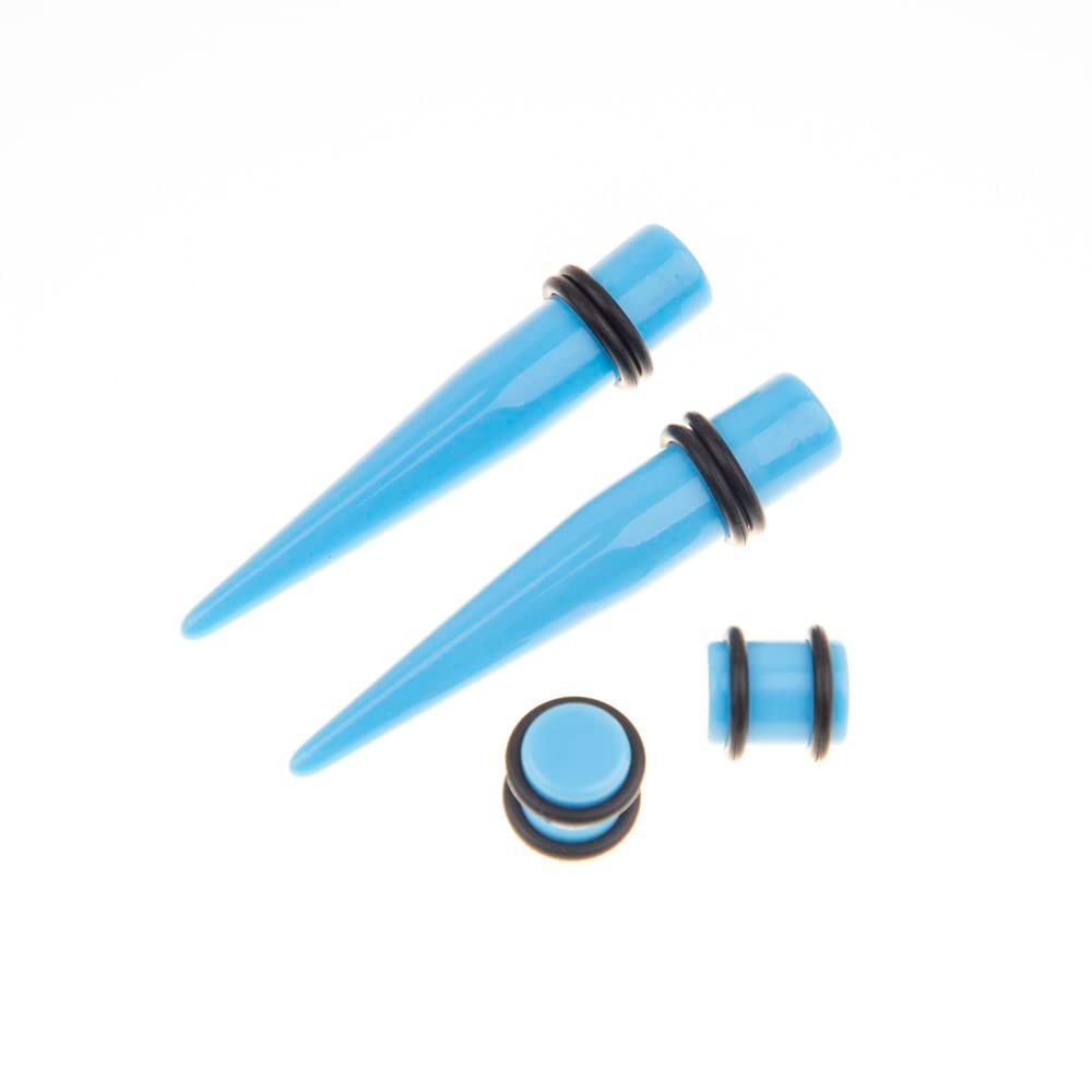 Ear Stretching Kit 14G-00G Acrylic Tapers Plugs Expander Heart Tunnels Jewelry