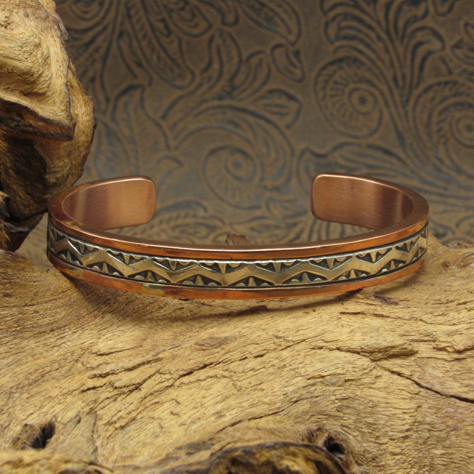 Artisan Sterling Silver/Copper Cuff Bracelet