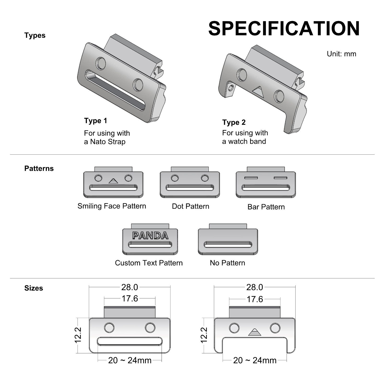 Rein Watch strap & watch band adapter for CASIO WS1700H
