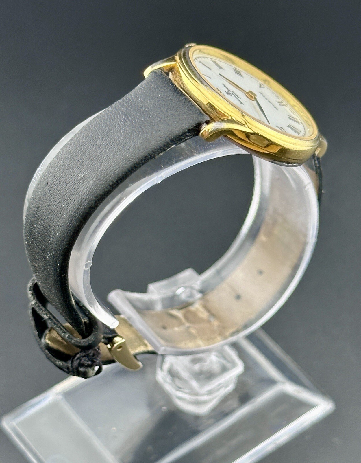 Rare Working Jacques Edho 18k Gold Plated 790/4E Round Watch Roman Numerals D2