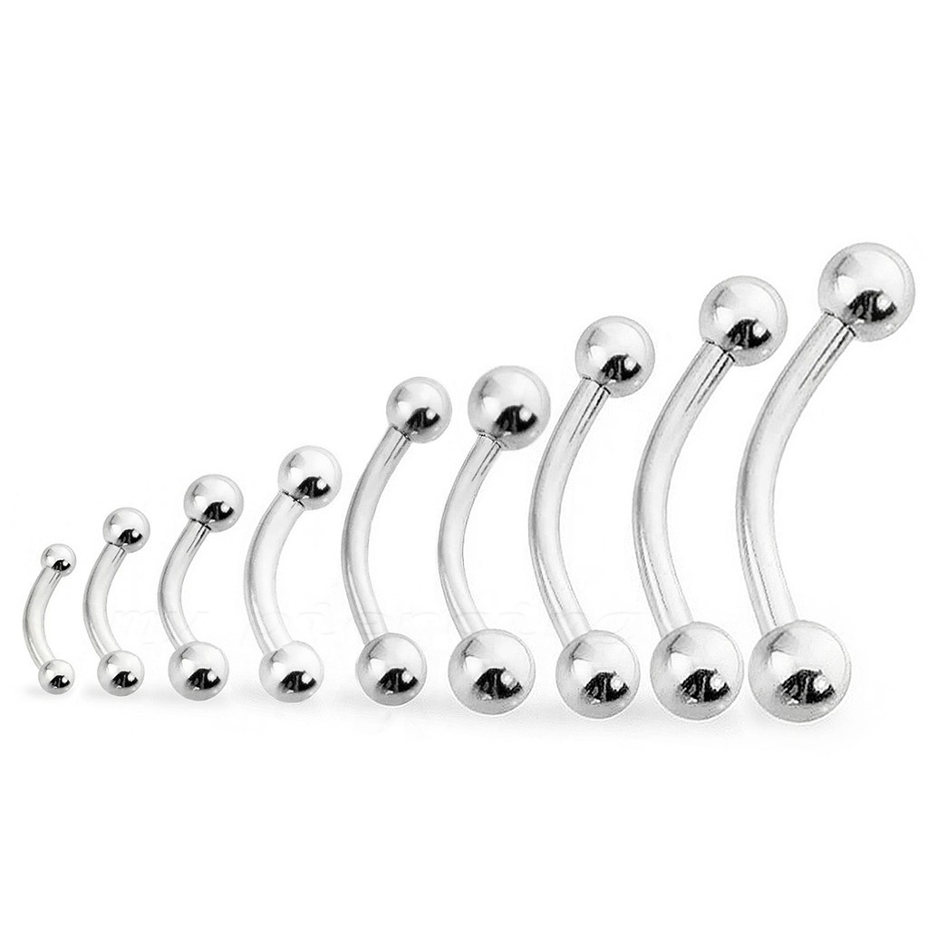 20g 18g 16g 14g 12g 10g Curved Barbell Eyebrow Ring Tongue Snake-Eyes Piercing